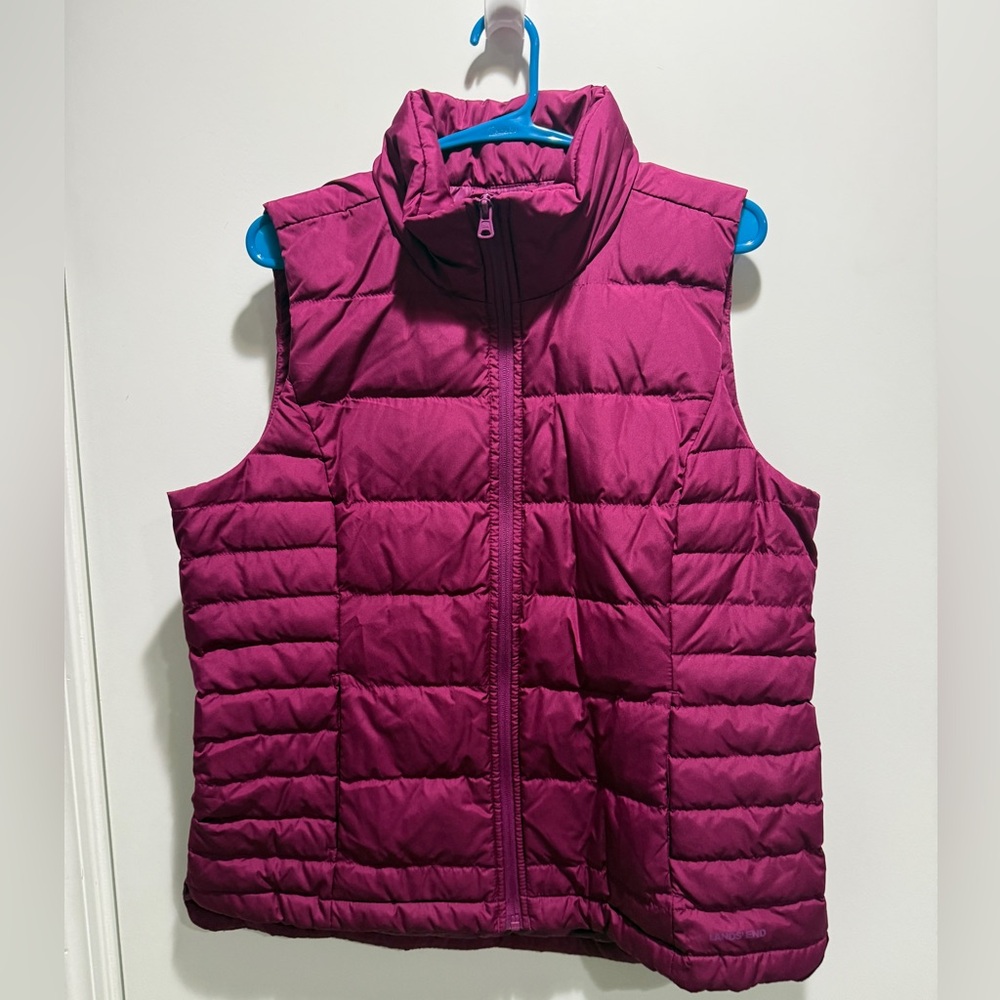 Lands' End Women’s Puffer Vest - Magenta - Medium
